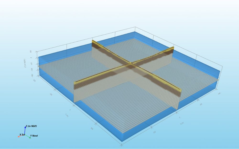 Modèle 3D avec coupes 2D imbriquées, GeoSol Studio